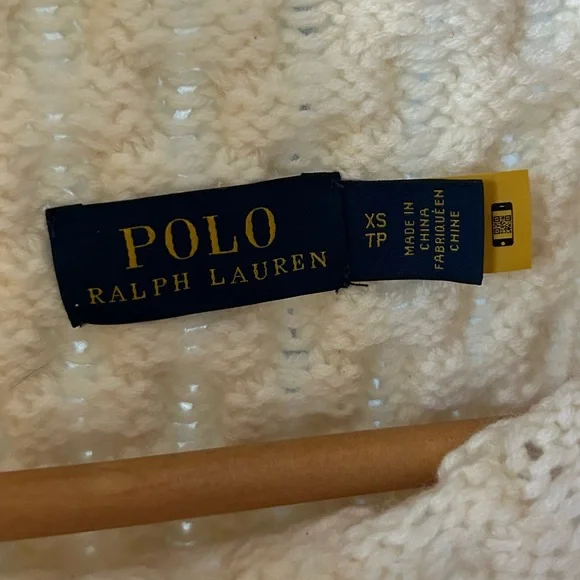 Polo Ralph Lauren Cable Knit Turtleneck Cream Sleeveless Sweater Women’s XS - Picture 4 of 7